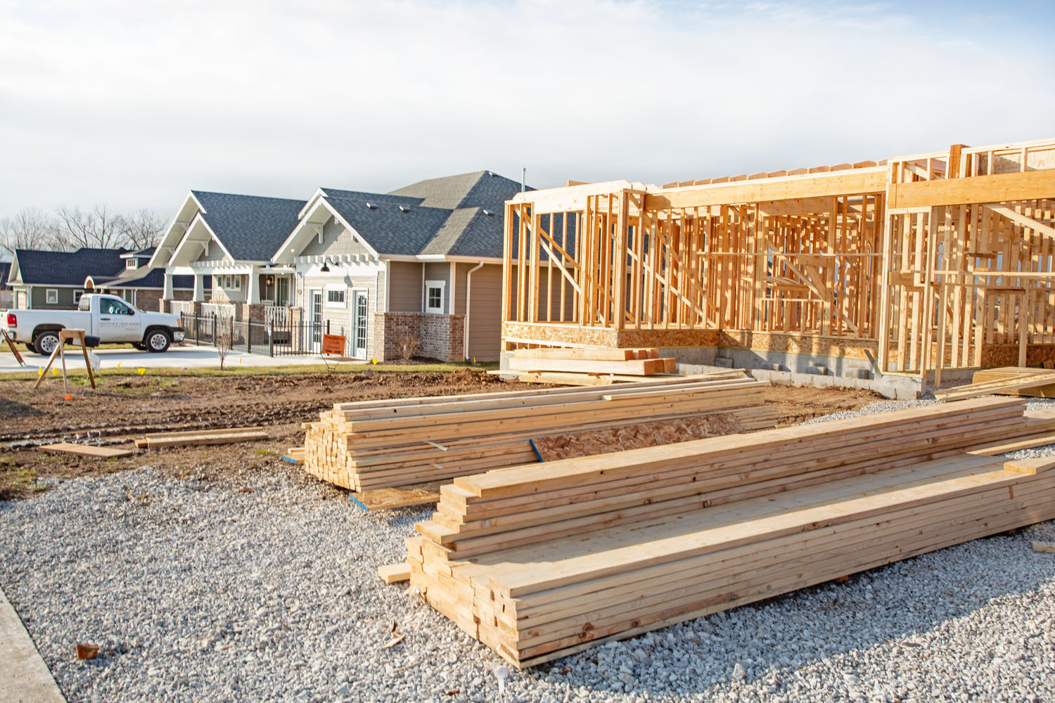 HOMES IN THE HILLS: Single-family residences under construction in the Irish Hills subdivision are contributing to Nixa’s population growth, estimated at nearly 22,000 in 2018.